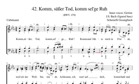 42. Komm, süßer Tod, komm sel'ge Ruh (BWV 478)