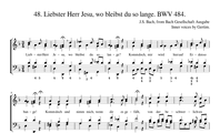 48. Liebster Herr Jesu, wo bleibst du so lange (BWV 484)