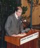 Prof Ir Jouke Engbert (J.E.) Alberda bij de opening van een internationaal congres. in juni 1982.  Twee dagen later werd hij opa!